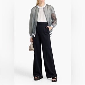 FABIANA FILIPPI EMBELLISHED ORGANZA BOMBER JACKET IN GRAY XS